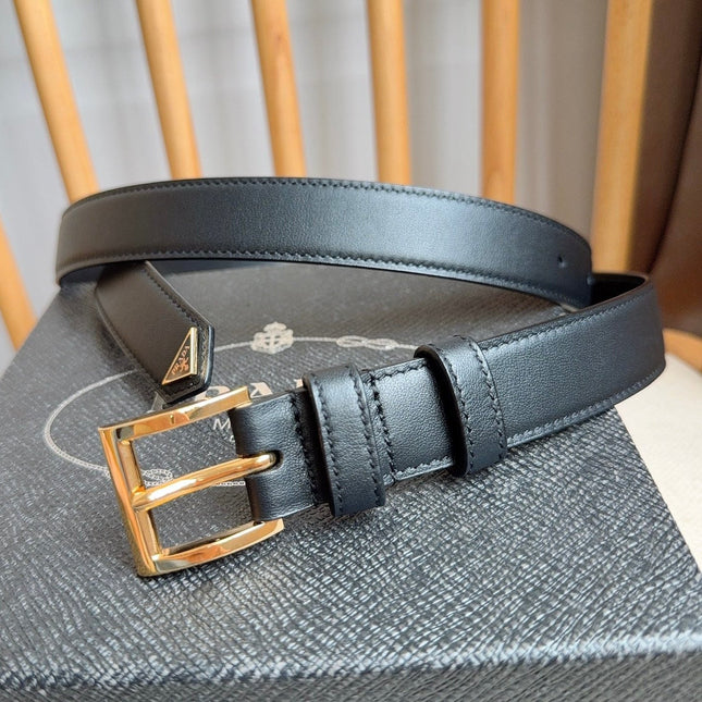 PRADA 26S BELT 25 MM IN BLACK CALFSKIN 658571