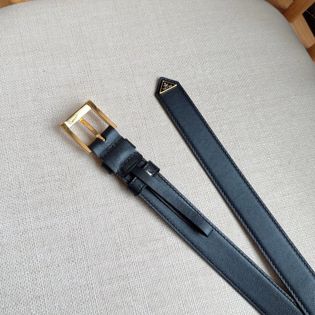 PRADA 26S BELT 25 MM IN BLACK CALFSKIN 658571