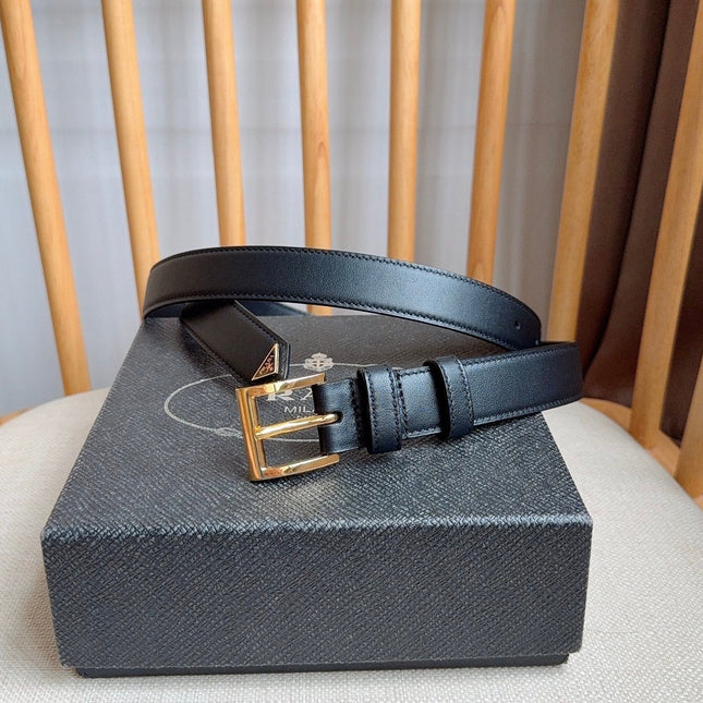 PRADA 26S BELT 25 MM IN BLACK CALFSKIN 658571