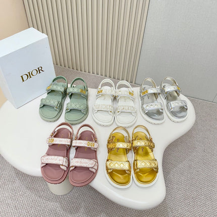 DIOR BACK-STRAP SANDALS 25S IN SILVER CALFSKIN