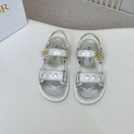 DIOR BACK-STRAP SANDALS 25S IN SILVER CALFSKIN