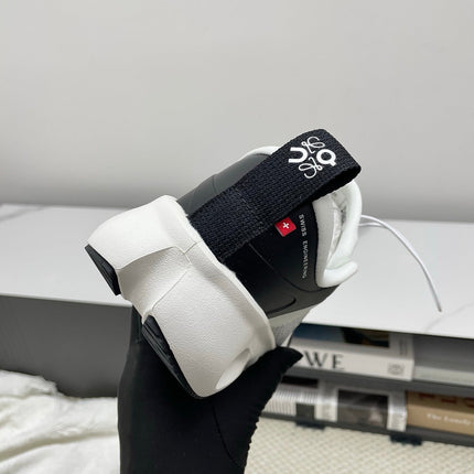 LOEWE 26S CLOUDSOLO SNEAKERS IN WHITE AND BLACK AND GRAY RECYCLED POLYESTER