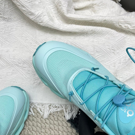LOEWE 26S CLOUDSOLO SNEAKERS IN AQUA BLUE RECYCLED POLYESTER