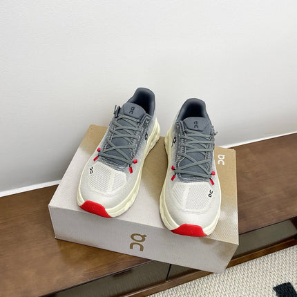 LOEWE 26S CLOUDTILT SNEAKER IN DARK GRAY AND WHITE RECYCLED POLYESTER
