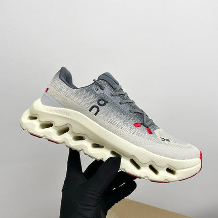 LOEWE 26S CLOUDTILT SNEAKER IN DARK GRAY AND WHITE RECYCLED POLYESTER