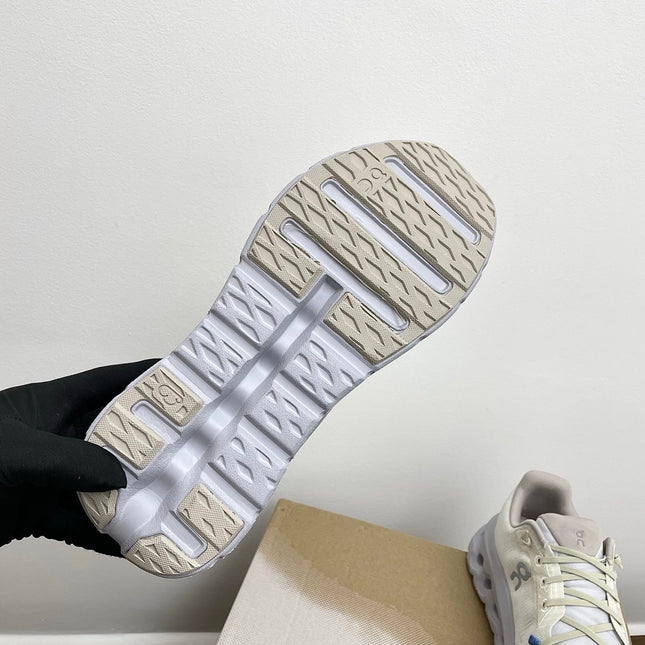 LOEWE 26S CLOUDTILT SNEAKER IN WHITE AND LIGHT GRAY RECYCLED POLYESTER