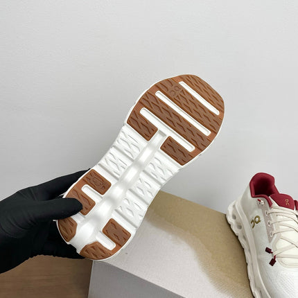 LOEWE 26S CLOUDTILT SNEAKER IN WHITE AND RED RECYCLED POLYESTER
