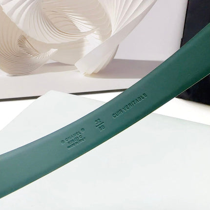 CC 30MM BELT IN GREEN FOREST CALFSKIN METAL HARDWARE