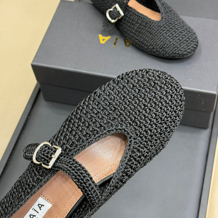 HANDWOVEN BALLET FLAT BLACK