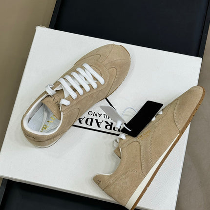 PRADA 25S SNEAKER IN BEIGE SUEDE STYLE 10