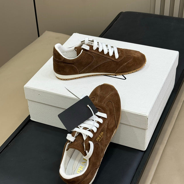 PRADA 25S SNEAKER IN BROWN SUEDE STYLE 9