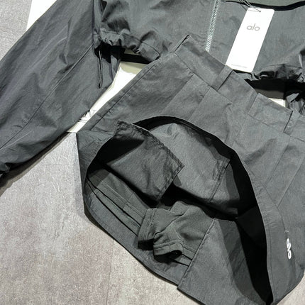 ALO 26S HOODED CROPPED JACKET & SHORTS SET 275