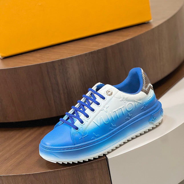 LV TIME OUT SNEAKER BLUE MIX WHITE CALFSKIN