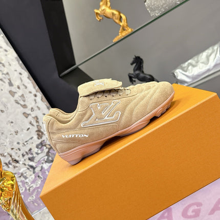 LV 26S FOOTPRINT SOCCER SNEAKERS IN BEIGE SUEDE