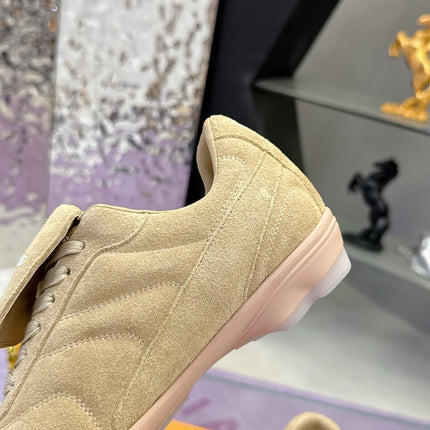 LV 26S FOOTPRINT SOCCER SNEAKERS IN BEIGE SUEDE