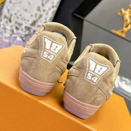 LV 26S FOOTPRINT SOCCER SNEAKERS IN BEIGE SUEDE