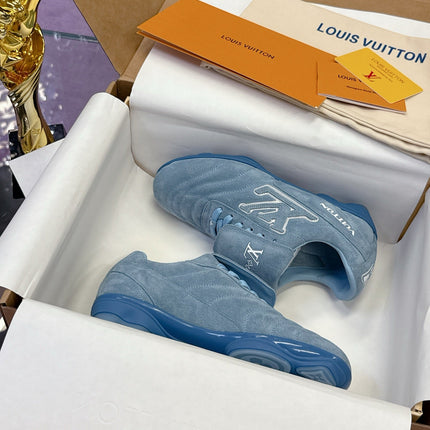 LV 26S FOOTPRINT SOCCER SNEAKERS IN BLUE SUEDE