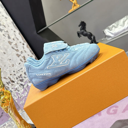 LV 26S FOOTPRINT SOCCER SNEAKERS IN BLUE SUEDE