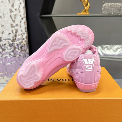 LV 26S FOOTPRINT SOCCER SNEAKERS IN PINK SUEDE