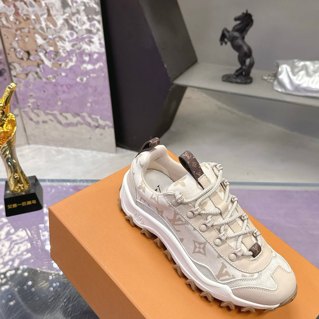 LV 26S RUSH XPLORER SNEAKER IN BEIGE MONOGRAM SUEDE