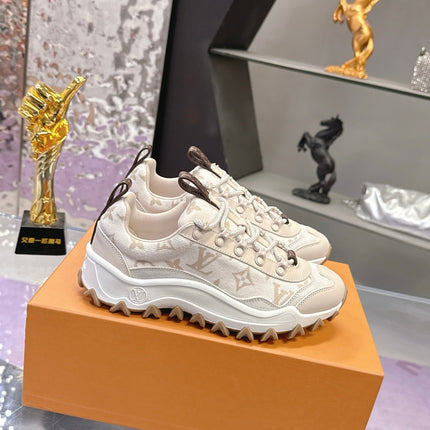 LV 26S RUSH XPLORER SNEAKER IN BEIGE MONOGRAM SUEDE
