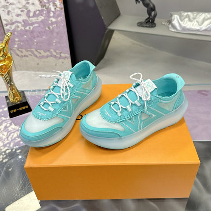 LV 26S SKATE SNEAKERS IN TIFFANY BLUE MESH TRANSLUCENT SOLE