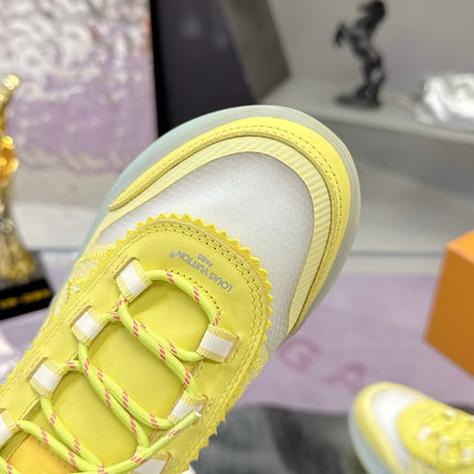 LV 26S SKATE SNEAKERS IN YELLOW MESH TRANSLUCENT SOLE