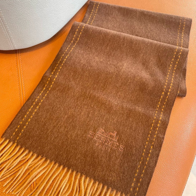 UNIE BRODEE GM MUFFLER IN CHOCOLATE BROWN CASHMERE