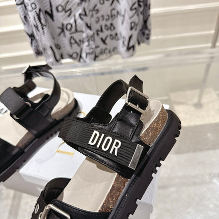 DIOR 26S BUCKLE SANDALS IN BLACK CANVAS