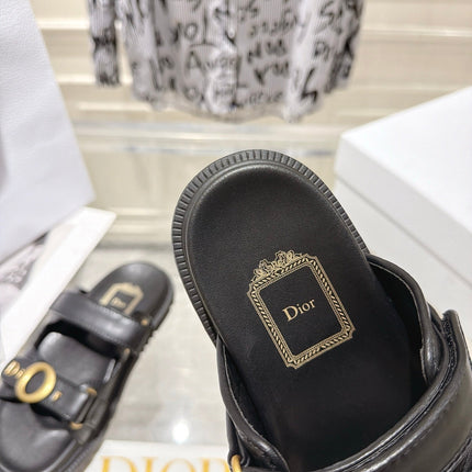 DIOR 26S SANDALS IN BLACK CALFSKIN