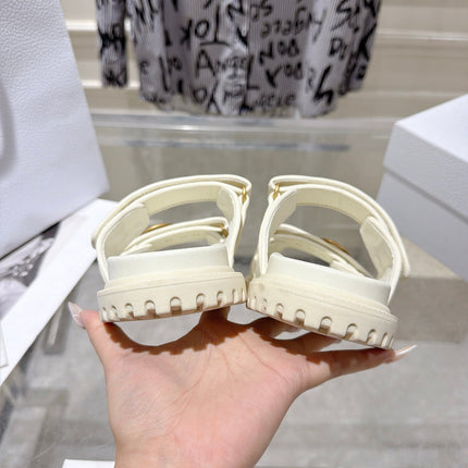 DIOR 26S SANDALS IN OFF WHITE CALFSKIN