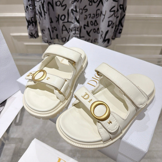 DIOR 26S SANDALS IN OFF WHITE CALFSKIN