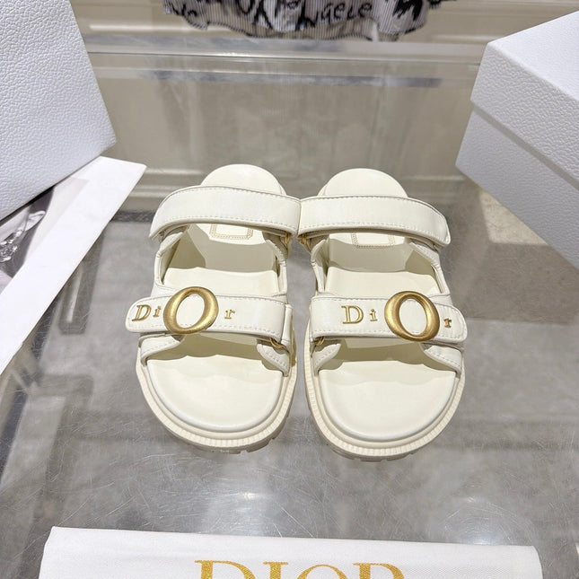 DIOR 26S SANDALS IN OFF WHITE CALFSKIN