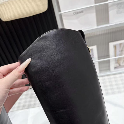 LP 26S KNEE-HIGH BOOTS IN BLACK CALFSKIN