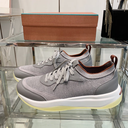 SNEAKER IN GRAY CANVAS MIX SUEDE WITH LAMBSKIN