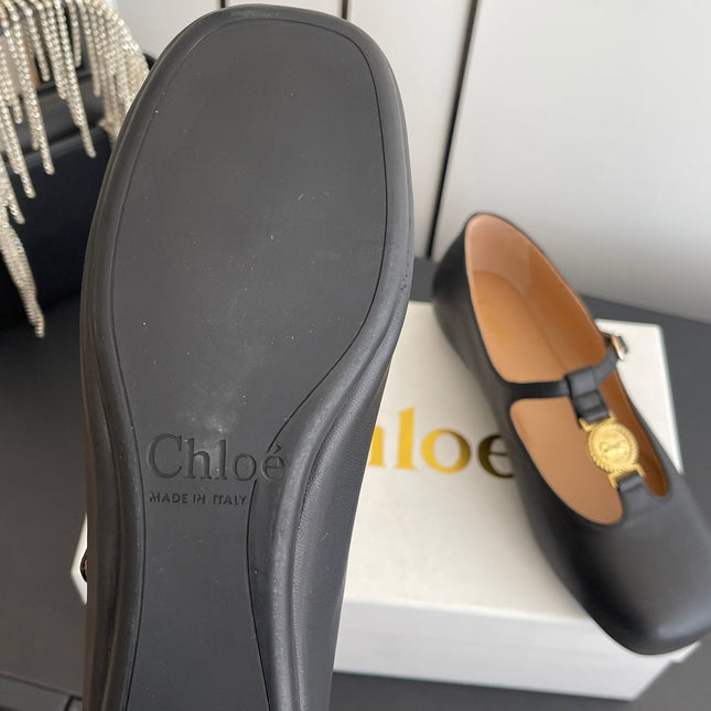 CHLOÉ 26S MARY JANE SHOES IN BLACK CALFSKIN