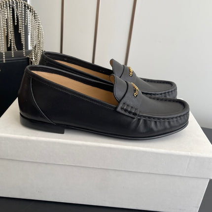 CHLOÉ 26S LOAFERS IN BLACK CALFSKIN