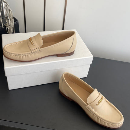 CHLOÉ 26S LOAFERS IN BEIGE CALFSKIN