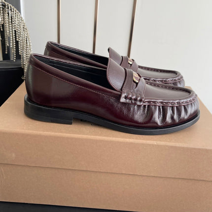 BURBERRY 26S LOAFERS IN DARK BROWN CALFSKIN