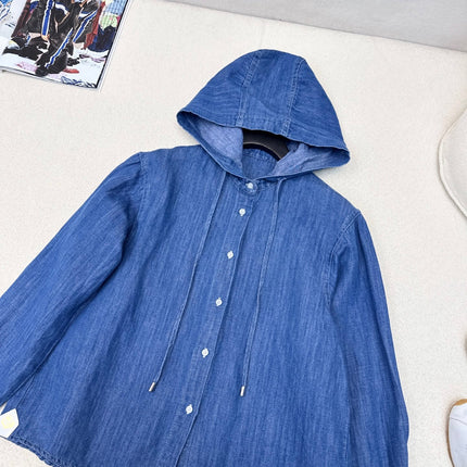 LORO PIANA 26S DENIM HOODED SHIRT 711