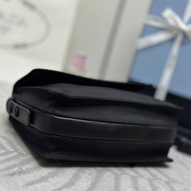 PRADA 26S CROSSBODY BAG 16 IN BLACK RE-NYLON