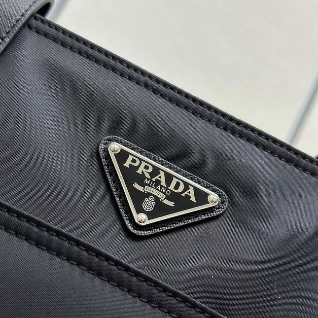 PRADA 26S TOTE BAG 35 IN BLACK NYLON