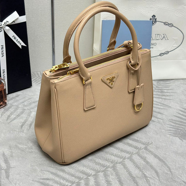 PRADA 26S HANDBAG 28 IN BEIGE SAFFIANO