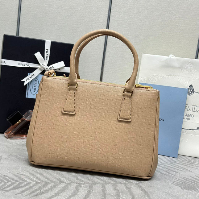 PRADA 26S HANDBAG 28 IN BEIGE SAFFIANO