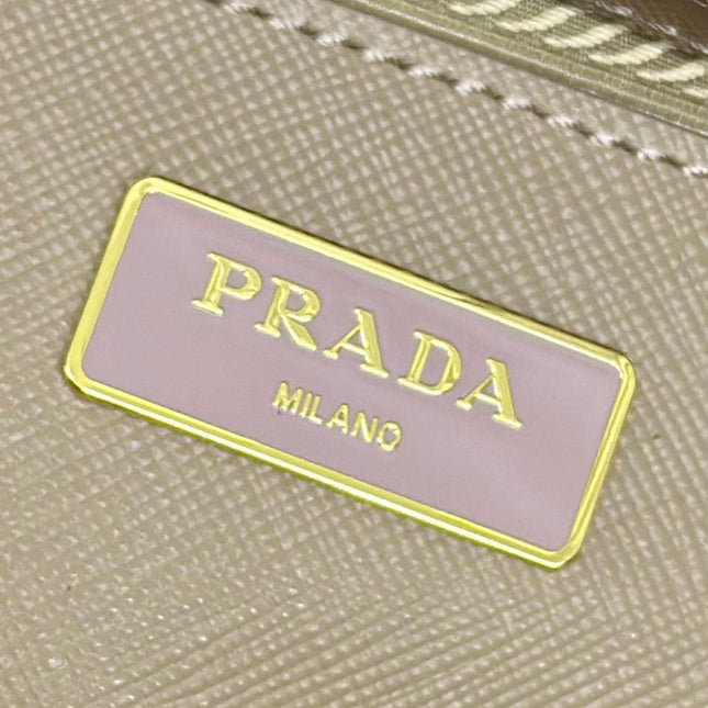PRADA 26S HANDBAG 28 IN BEIGE SAFFIANO