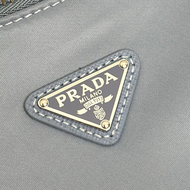 PRADA 26S SHOULDER BAG 23 IN LIGHT BLUE FABRIC