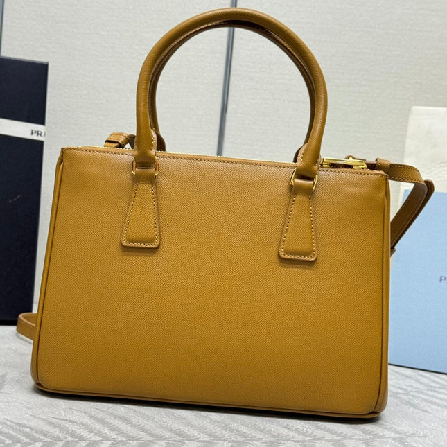 PRADA 26S HANDBAG 28 IN BROWN SAFFIANO