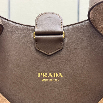 LARGE SHOULDER BAG 40 IN RUSSET BROWN SUEDE