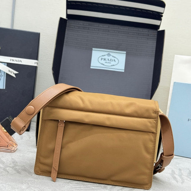 PRADA 26S CROSSBODY BAG 16 IN CAMEL RE-NYLON