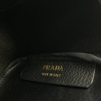 PRADA 25S TOTE MINI BAG 18 IN BLACK CALFSKIN GOLD HARDWARE